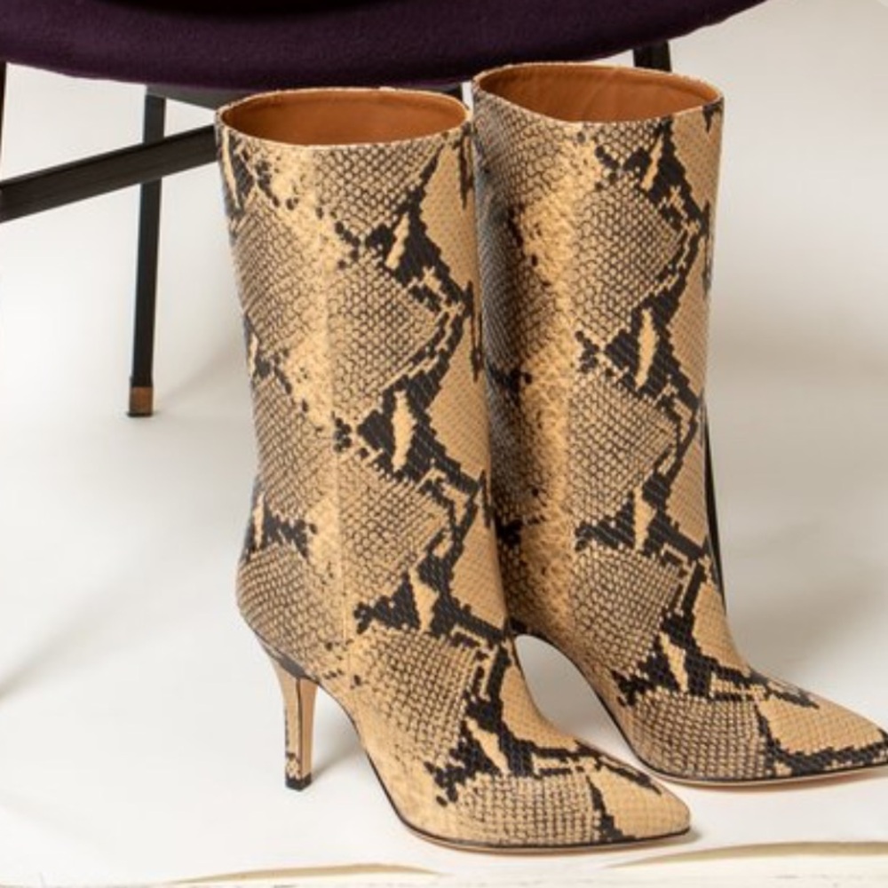 Paris Texas Brown Snakeskin Leather Boots